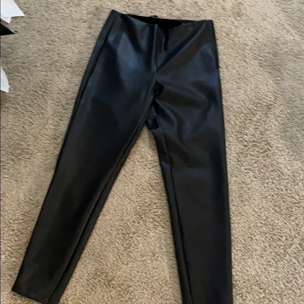 Black pleather leggings